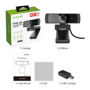 Ausdom AW651S 2K PC Web Camera - Black