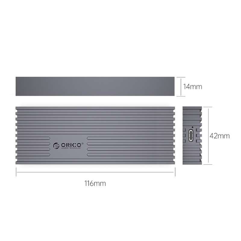 ORICO SSD ENCL TYPEC M.2 NVME B|M-KEY GY