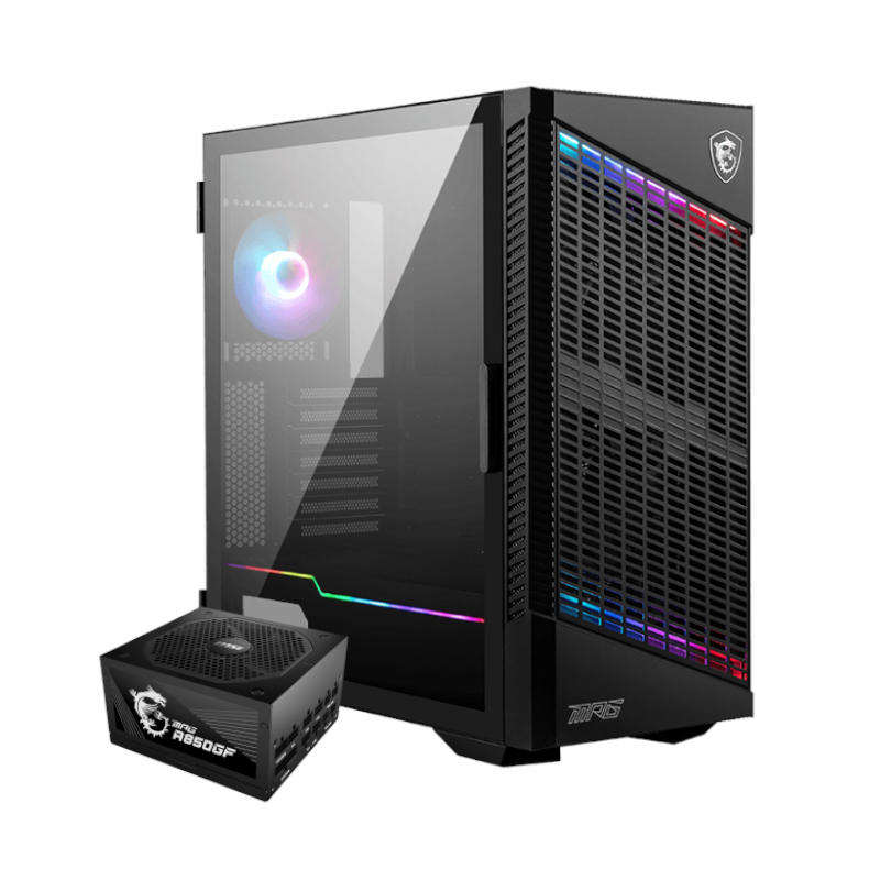 MSI Chassis and PSU Combo Bundle – MAG VELOX 110P Chassis | MSI MPG 850W 80 Plus Gold Fully Modular Power Supply